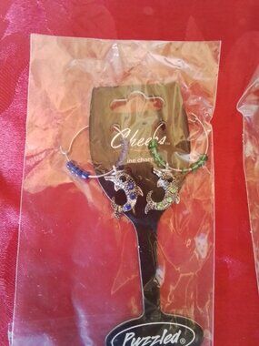 Lot of 6 Wine Charms Dolphins With Bling NWT